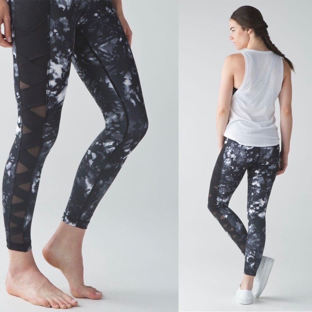 Lululemon Rise and Flow Full-On Luxtreme Leggings Dusk Dye White Black 4 Yoga
